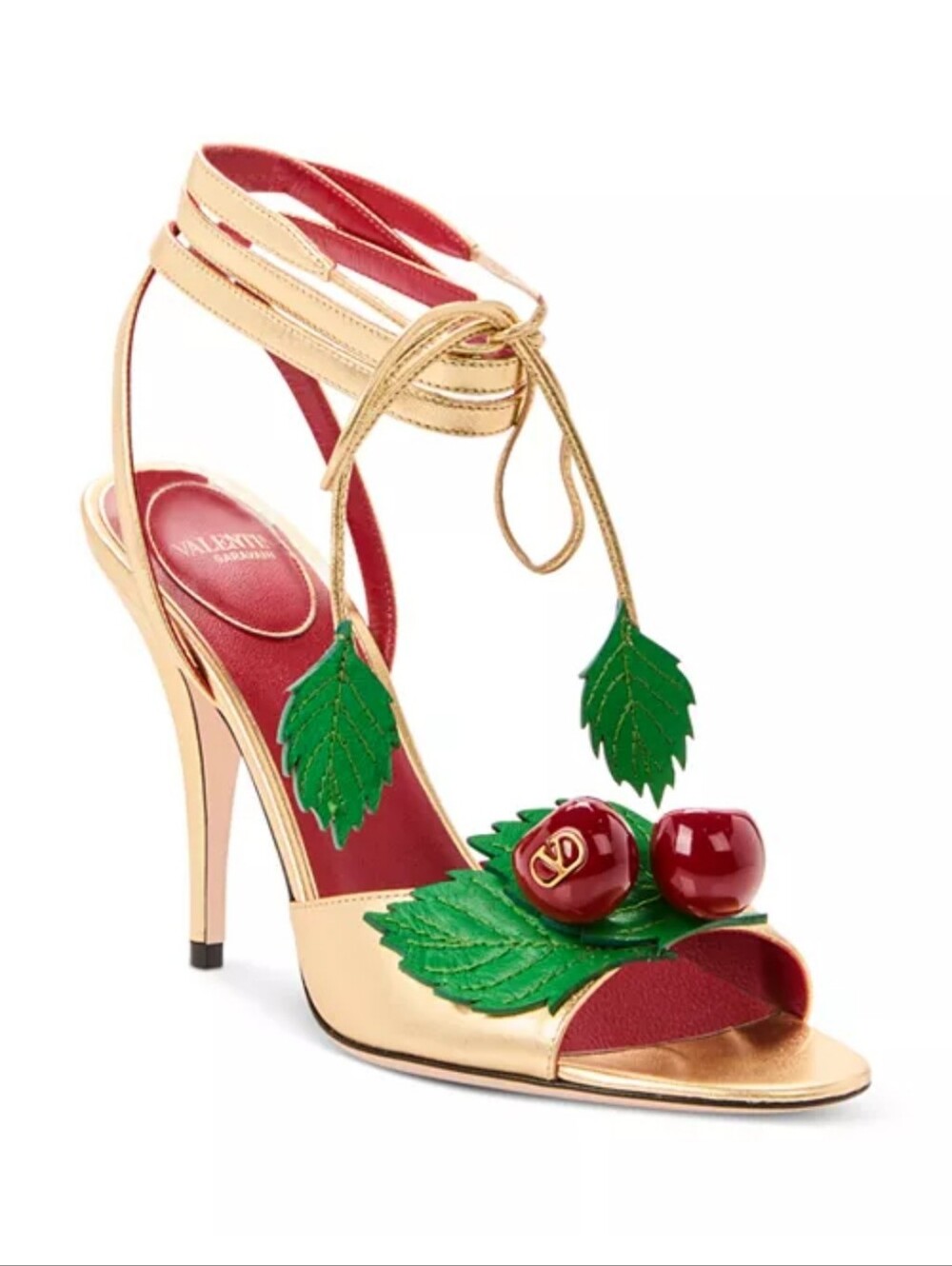 Valentino Garavani Womens Cherryfic Ankle Wrapped Sandals Size 7.5